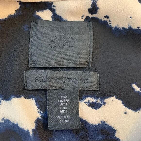 Maison Cinqcent Black navy white wrap dress Sz S - Picture 4 of 6